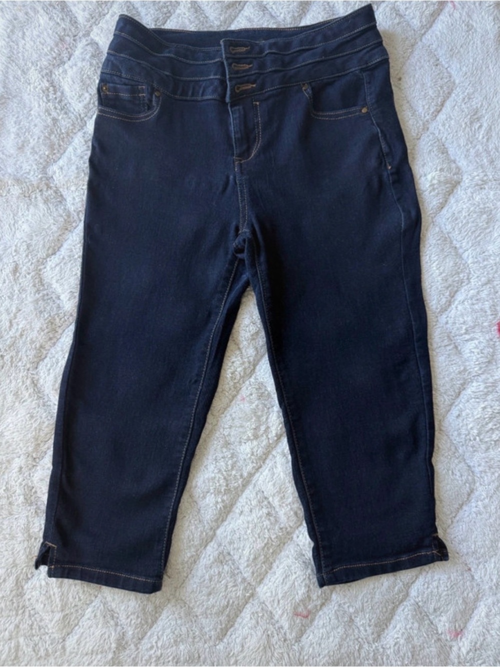 d. jeans Dark Blue Ankle Crop Stretch Jeans